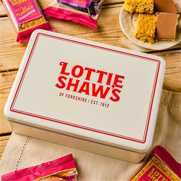 Lottie Shaw's Dog Walker's Tin of Baked Treats featuring Eleanor Tomlinson's illustration