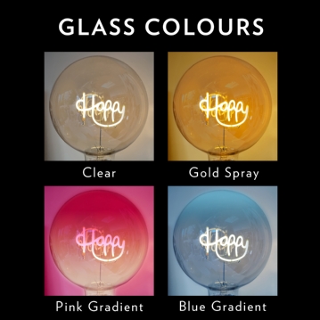 Personalised LED Any Name or Word Glass Bulb & Stand