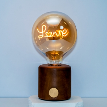 Personalised LED Any Name or Word Glass Bulb & Stand