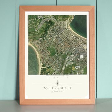 Personalised Your Home Aerial View Map Print | FMAG
