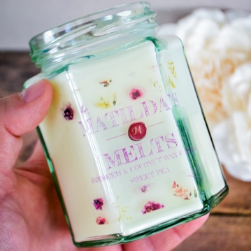 Sweet Pea Scented Jam Jar 50 Hr Burntime Candle 