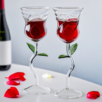 Rose Wine Glass Set