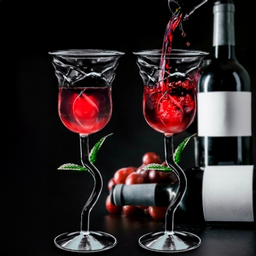 Rose Wine Glass Set