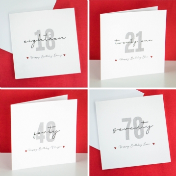 Personalised Milestone Age Birthday Cards