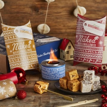 Festive edition gourmet marshmallow toasting gift set