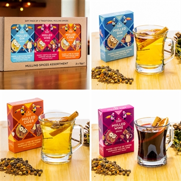 Mulling Spices Assortment Gift Pack for Wine, Cider & Gin.
