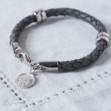 St Christopher Leather Wristband