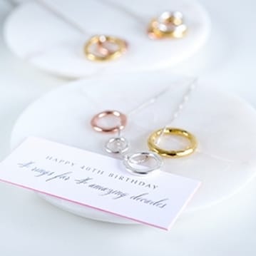 40th Ring Necklace with Personalised Gift Box