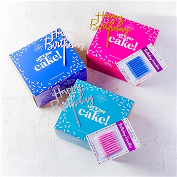 Celebration Birthday Cakes with Candles & Topper