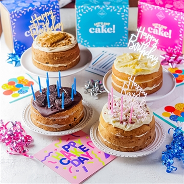 Celebration Birthday Cakes with Candles & Topper