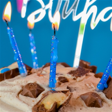 Celebration Birthday Cakes with Candles & Topper