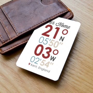 Personalised Our Special Coordinates Wallet/Purse Insert