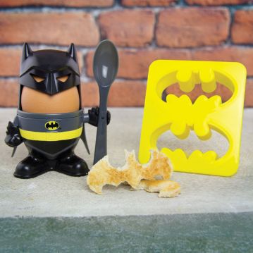 dc comics batman egg cup and toast cutter