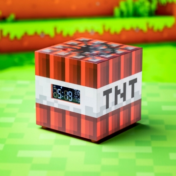 Minecraft TNT Digital Alarm Clock with Mood Lighting