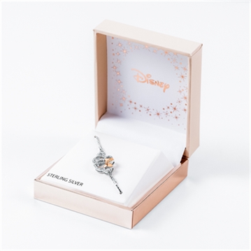 Sterling Silver 925 Plated Disney Minnie & Mickey Mouse Lariat Bracelet