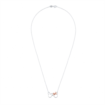 Sterling Silver Plated Minnie & Mickey Mouse Necklace