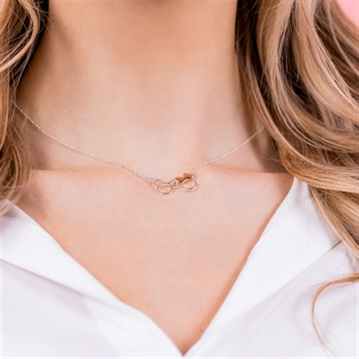 Sterling Silver Plated Minnie & Mickey Mouse Necklace