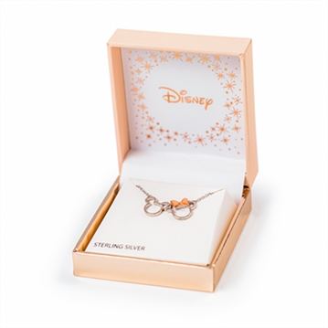 Sterling Silver Plated Minnie & Mickey Mouse Necklace