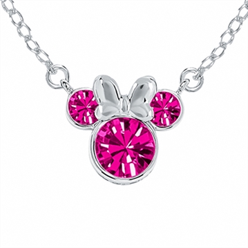 Sterling Silver Disney Minnie Mouse Birthstone Month Necklaces