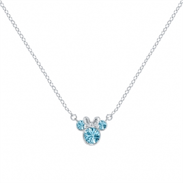 Sterling Silver Disney Minnie Mouse Birthstone Month Necklaces