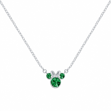 Sterling Silver Disney Minnie Mouse Birthstone Month Necklaces