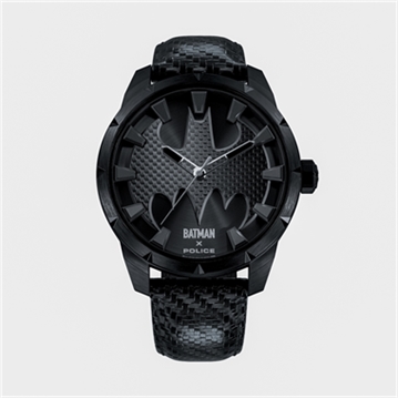 Police Gents Batman Black Carbon Fiber Strap Watch