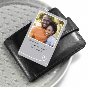 Personalised Romantic Metal Wallet Photo Card