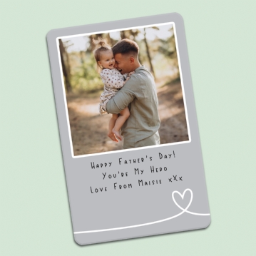 Personalised Romantic Metal Wallet Photo Card
