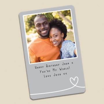 Personalised Romantic Metal Wallet Photo Card