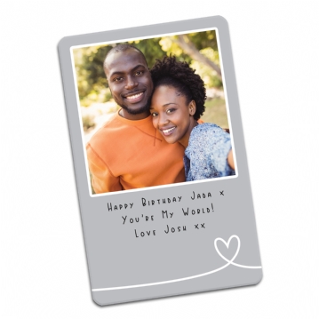 Personalised Romantic Metal Wallet Photo Card