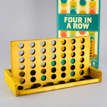 Four in a Row Wooden Game
