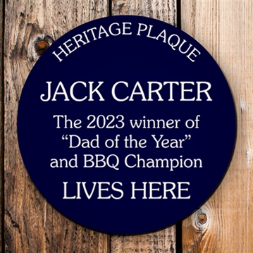 Personalised Spoof Blue Heritage Plaque