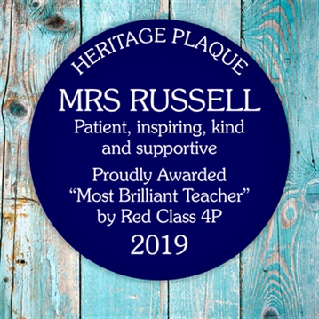 Personalised Spoof Blue Heritage Plaque