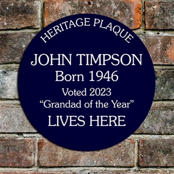 Personalised Spoof Blue Heritage Plaque