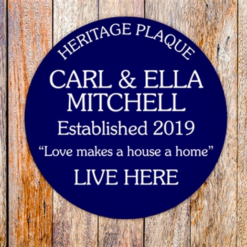 Personalised Spoof Blue Heritage Plaque