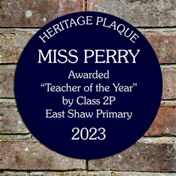 Personalised Spoof Blue Heritage Plaque
