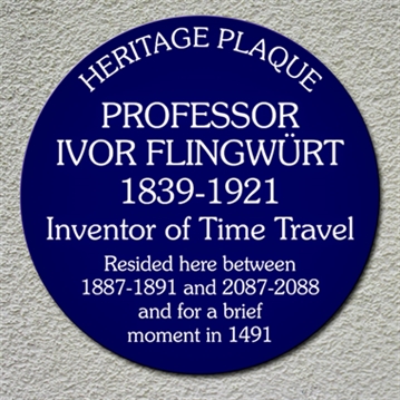 Personalised Spoof Blue Heritage Plaque