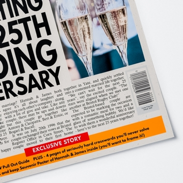 Personalised "Anniversary" Newspaper Front Page