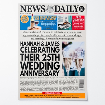 Personalised "Anniversary" Newspaper Front Page