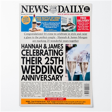 Personalised "Anniversary" Newspaper Front Page