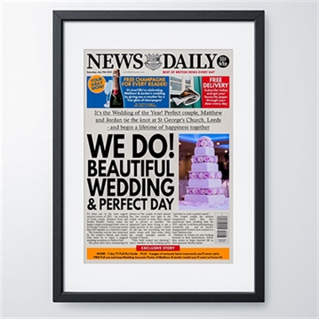 Personalised "Wedding" Newspaper Front Page