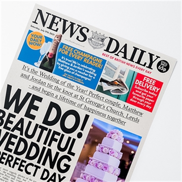 Personalised "Wedding" Newspaper Front Page