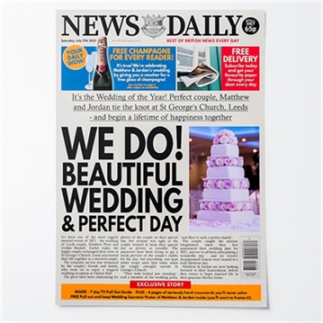 Personalised "Wedding" Newspaper Front Page