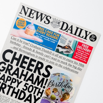 Personalised "Birthday" Newspaper Front Page