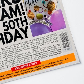 Personalised "Birthday" Newspaper Front Page
