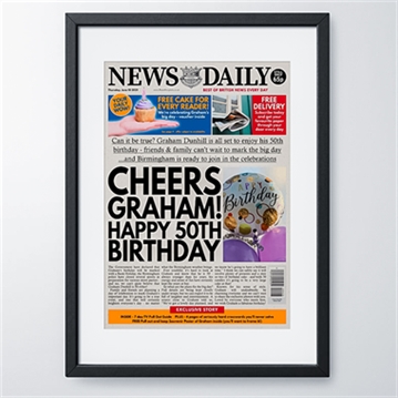 Personalised "Birthday" Newspaper Front Page