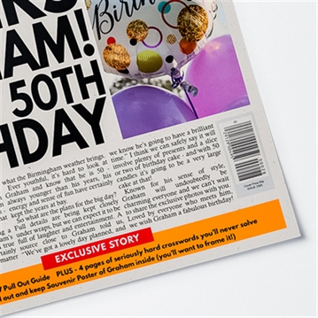 Personalised "Birthday" Newspaper Front Page