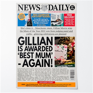 Personalised "Mother's Day" Newspaper Front Page