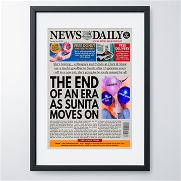 Personalised "Leaving" Newspaper Front Page