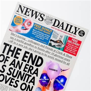 Personalised "Leaving" Newspaper Front Page